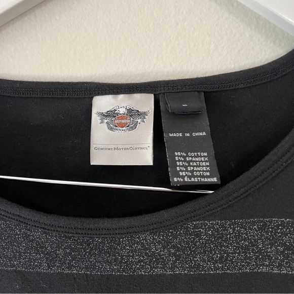 Harley-Davidson Black Striped Graphic T-Shirt - Picture 4 of 6